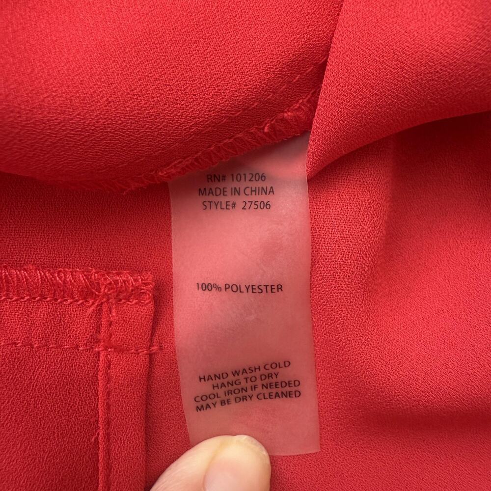 Soft Surroundings Shirt Womens Small Red Kangaroo Pocket Hooded Lightweight Top - Picture 4 of 8
